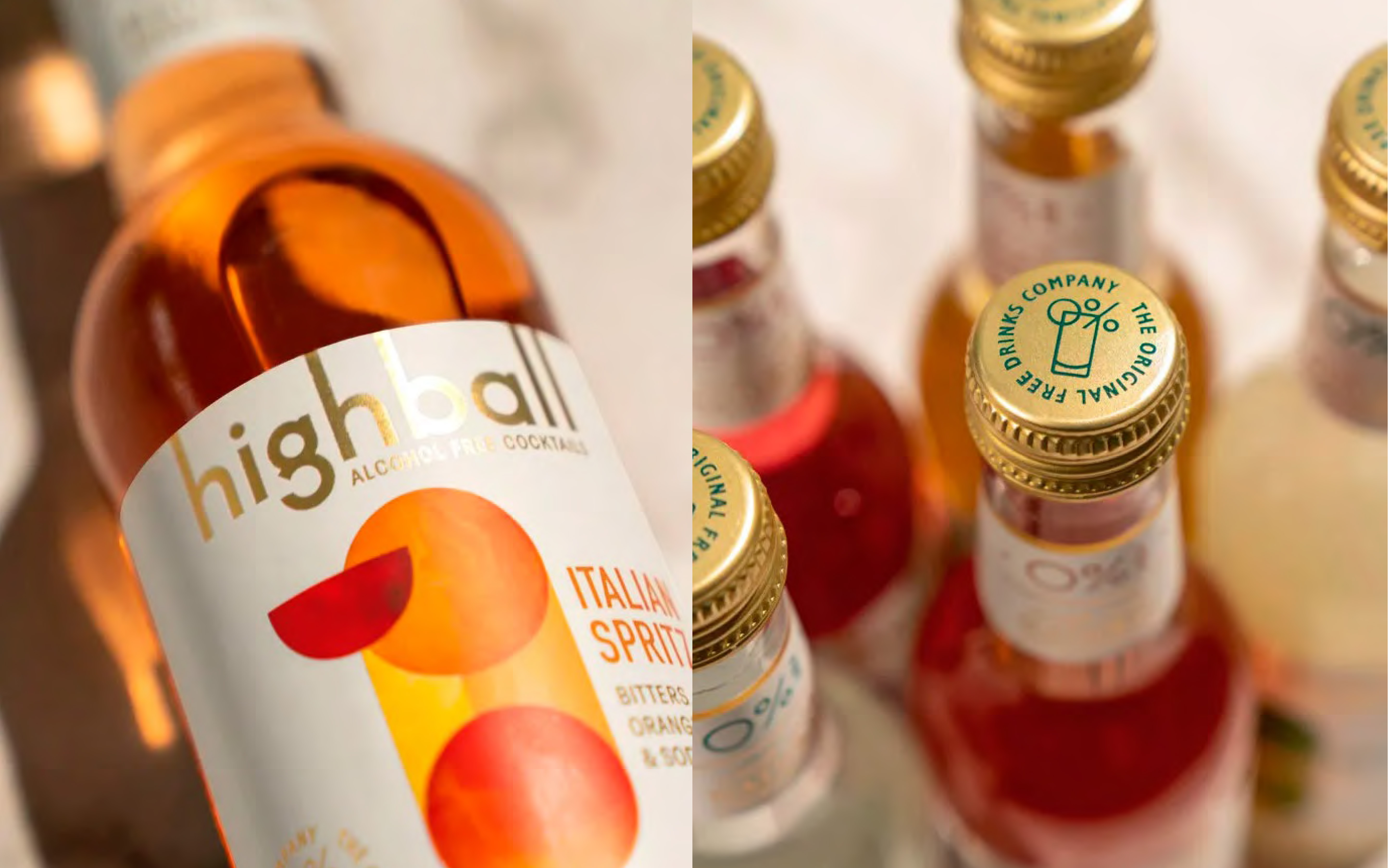 Highball label and bottle cap details