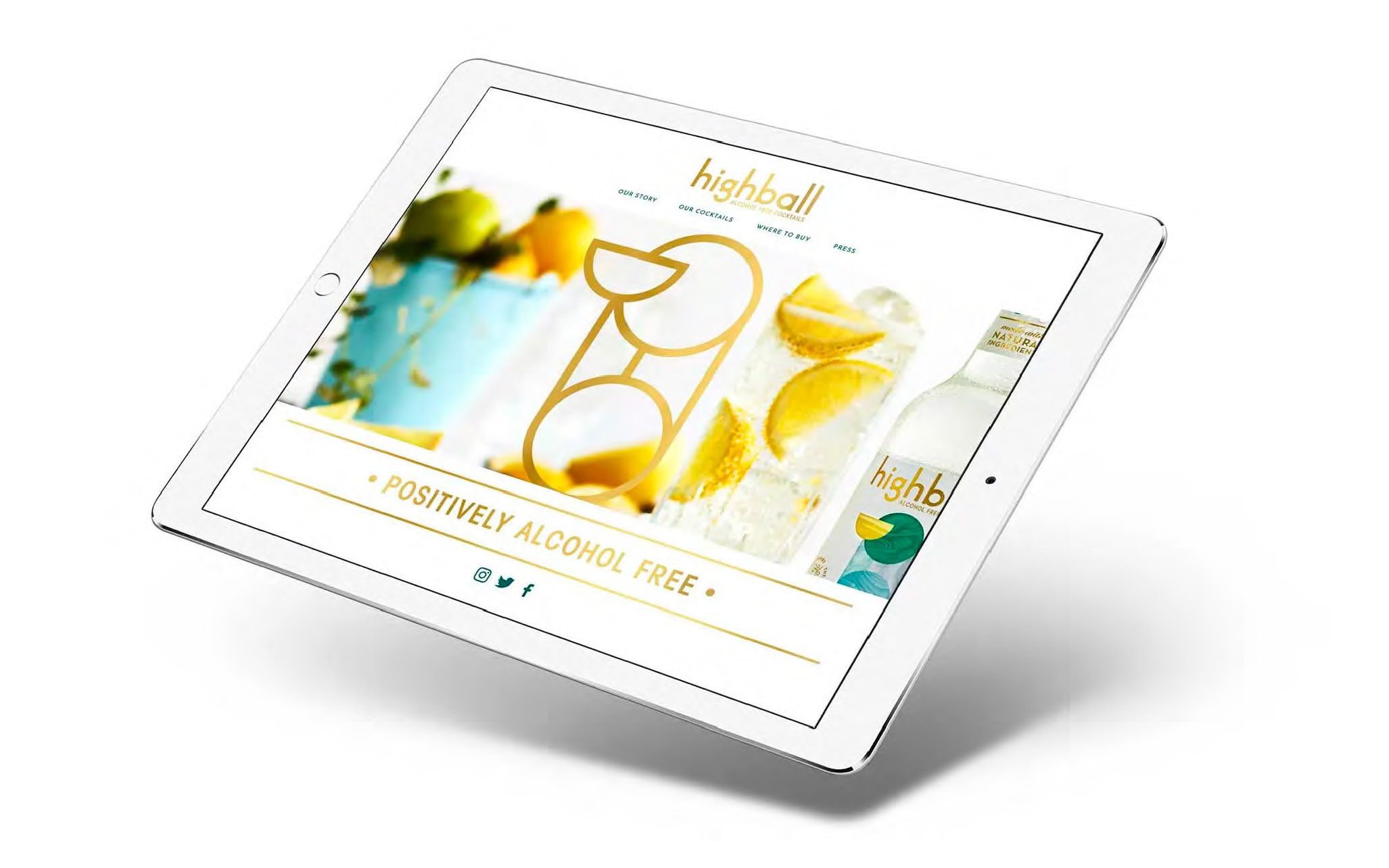 Highball website displayed on a tablet