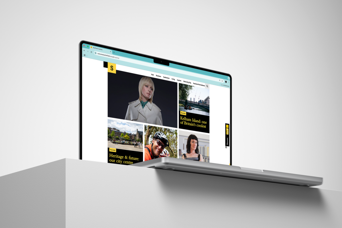 Sheffield inspires website on a laptop